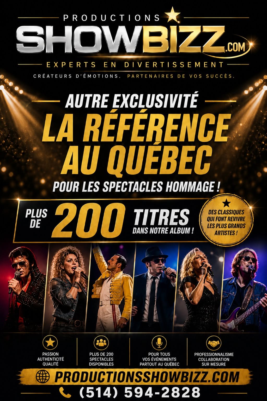 La référence au Québec — plus de 200 spectacles hommage